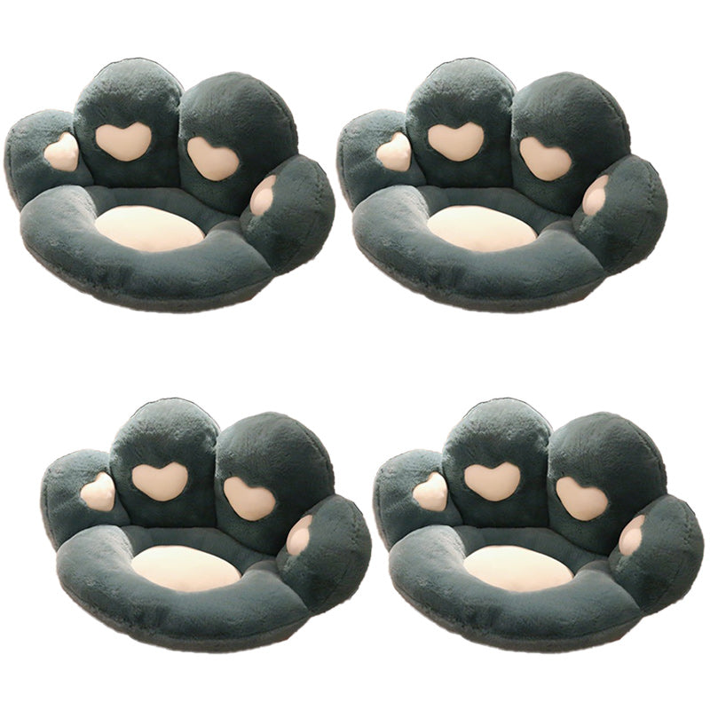 Contemporary Pouf Ottoman Velvet Upholstered Tear Resistant Cat Paw Shape Ottoman Green 4 Piece Set Clearhalo 'furn' 'furn_ottomans_poufs' 'Furniture' 'Living Room Furniture' 'Ottomans & Poufs' 'ottomans_poufs' 6211365