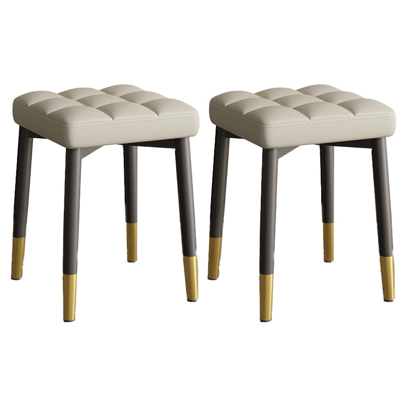 White Modern Standard Leather Solid Color Water Resistant Indoor Standard Beige 2 Piece Set Clearhalo 'furn' 'furn_ottomans_poufs' 'Furniture' 'Living Room Furniture' 'Ottomans & Poufs' 'ottomans_poufs' 6211381