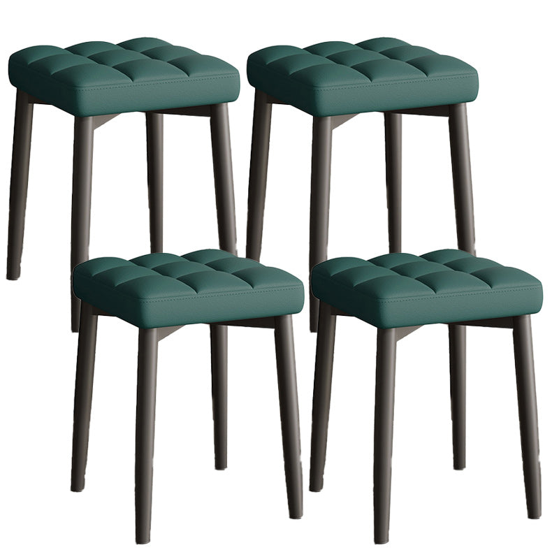 White Modern Standard Leather Solid Color Water Resistant Indoor Standard Blackish Green 4 Piece Set Clearhalo 'furn' 'furn_ottomans_poufs' 'Furniture' 'Living Room Furniture' 'Ottomans & Poufs' 'ottomans_poufs' 6211391