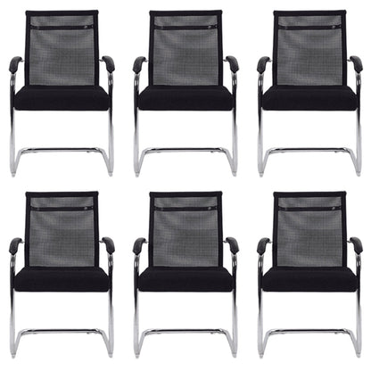 24"W Contemporary Office Chair Breathable Air Grid Upholstered Desk Chair 6 Piece Set Black Clearhalo 'furn' 'furn_office_chair' 'Furniture' 'Office Chairs' 'Office Furniture' 'office_chair' 6212048