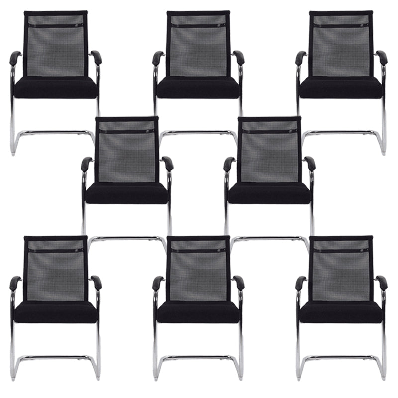 24"W Contemporary Office Chair Breathable Air Grid Upholstered Desk Chair 8 Piece Set Black Clearhalo 'furn' 'furn_office_chair' 'Furniture' 'Office Chairs' 'Office Furniture' 'office_chair' 6212049