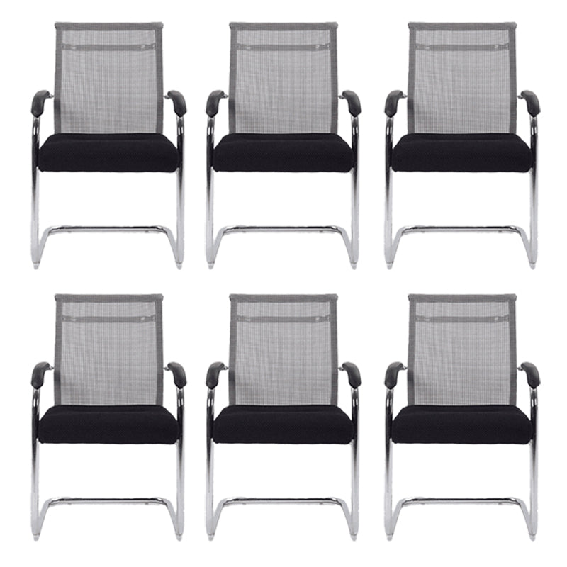 24"W Contemporary Office Chair Breathable Air Grid Upholstered Desk Chair 6 Piece Set Beige Clearhalo 'furn' 'furn_office_chair' 'Furniture' 'Office Chairs' 'Office Furniture' 'office_chair' 6212051