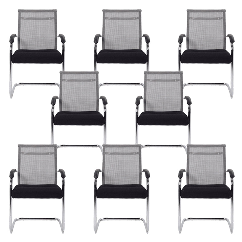 24"W Contemporary Office Chair Breathable Air Grid Upholstered Desk Chair 8 Piece Set Beige Clearhalo 'furn' 'furn_office_chair' 'Furniture' 'Office Chairs' 'Office Furniture' 'office_chair' 6212053