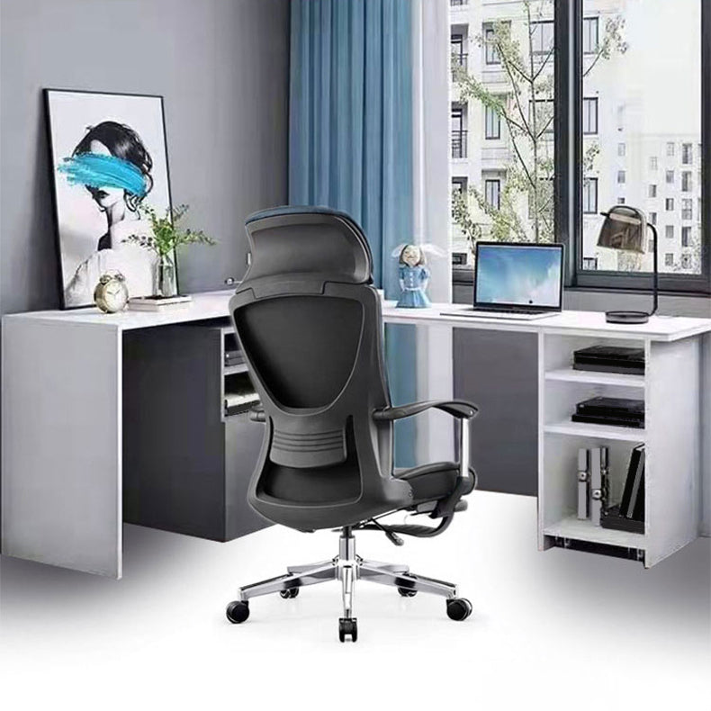 Modern Desk Chair Mesh Computer Chair Black Mid-Back Chair with Wheels Clearhalo 'furn' 'furn_office_chair' 'Furniture' 'Office Chairs' 'Office Furniture' 'office_chair' 6212078