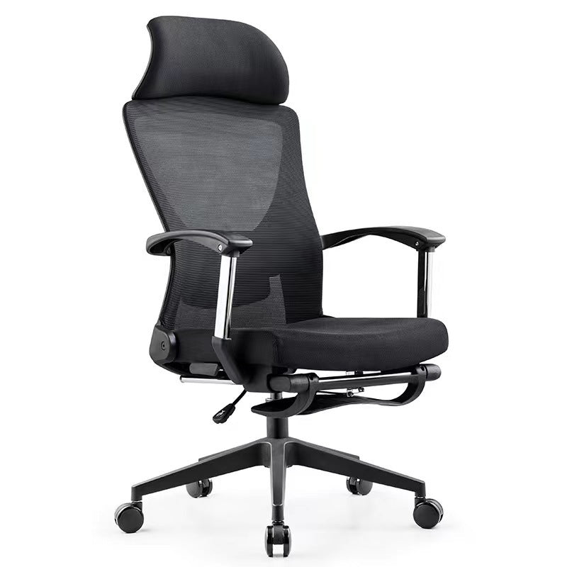 Modern Desk Chair Mesh Computer Chair Black Mid-Back Chair with Wheels 1 Piece Nylon Clearhalo 'furn' 'furn_office_chair' 'Furniture' 'Office Chairs' 'Office Furniture' 'office_chair' 6212079