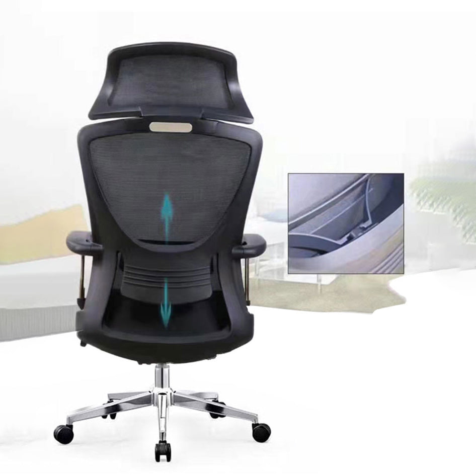Modern Desk Chair Mesh Computer Chair Black Mid-Back Chair with Wheels Clearhalo 'furn' 'furn_office_chair' 'Furniture' 'Office Chairs' 'Office Furniture' 'office_chair' 6212081