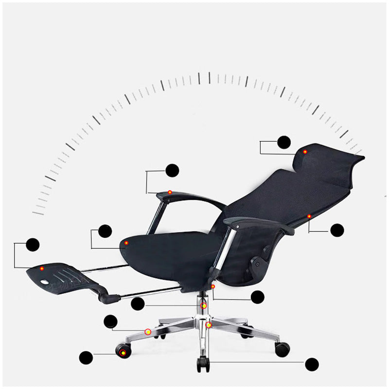 Modern Desk Chair Mesh Computer Chair Black Mid-Back Chair with Wheels Clearhalo 'furn' 'furn_office_chair' 'Furniture' 'Office Chairs' 'Office Furniture' 'office_chair' 6212083