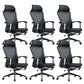 Modern Desk Chair Mesh Computer Chair Black Mid-Back Chair with Wheels 6 Piece Set Nylon Clearhalo 'furn' 'furn_office_chair' 'Furniture' 'Office Chairs' 'Office Furniture' 'office_chair' 6212084