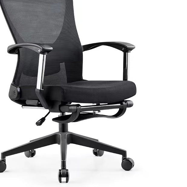 Modern Desk Chair Mesh Computer Chair Black Mid-Back Chair with Wheels Clearhalo 'furn' 'furn_office_chair' 'Furniture' 'Office Chairs' 'Office Furniture' 'office_chair' 6212085