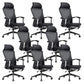 Modern Desk Chair Mesh Computer Chair Black Mid-Back Chair with Wheels 8 Piece Set Nylon Clearhalo 'furn' 'furn_office_chair' 'Furniture' 'Office Chairs' 'Office Furniture' 'office_chair' 6212086