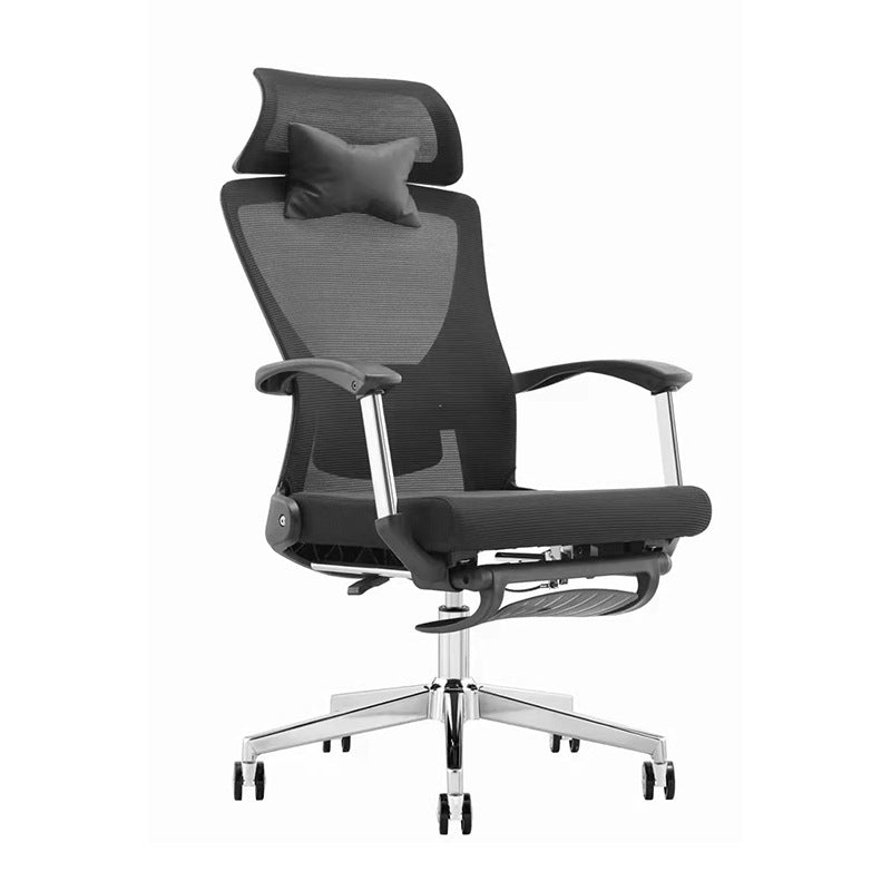 Modern Desk Chair Mesh Computer Chair Black Mid-Back Chair with Wheels 1 Piece Iron Clearhalo 'furn' 'furn_office_chair' 'Furniture' 'Office Chairs' 'Office Furniture' 'office_chair' 6212088
