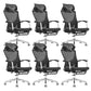 Modern Desk Chair Mesh Computer Chair Black Mid-Back Chair with Wheels 6 Piece Set Iron Clearhalo 'furn' 'furn_office_chair' 'Furniture' 'Office Chairs' 'Office Furniture' 'office_chair' 6212091