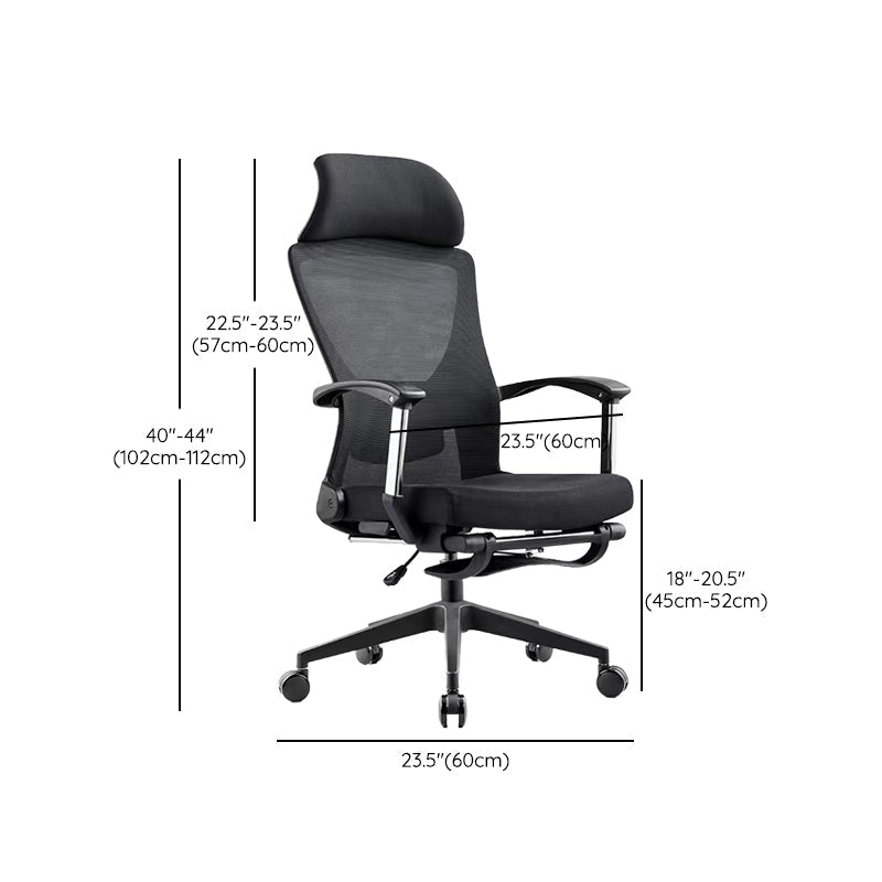 Modern Desk Chair Mesh Computer Chair Black Mid-Back Chair with Wheels Clearhalo 'furn' 'furn_office_chair' 'Furniture' 'Office Chairs' 'Office Furniture' 'office_chair' 6212093