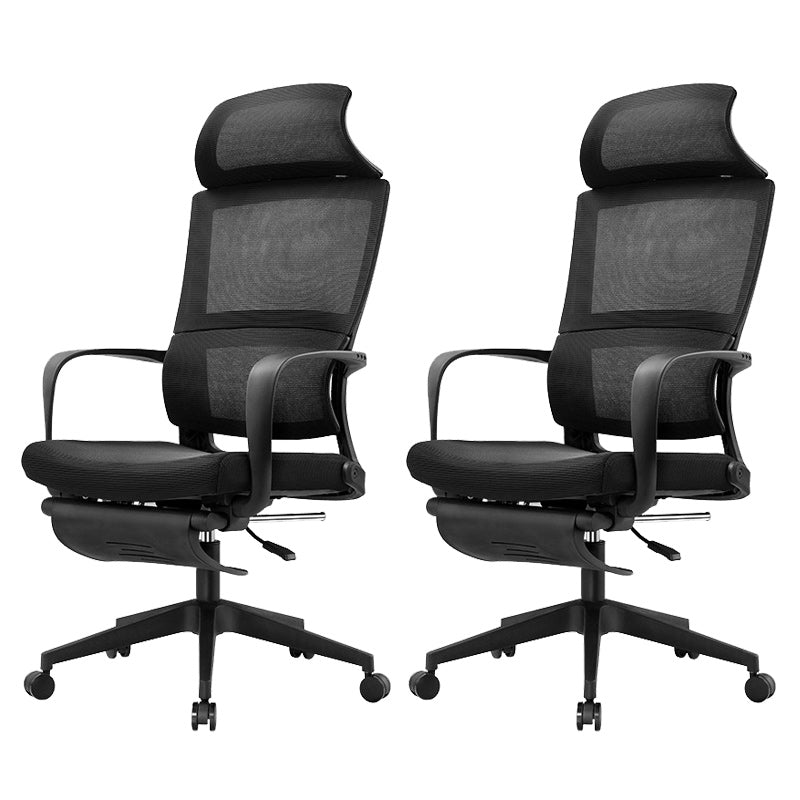 Contemporary Arm Chair Fixed Arms Adjustable Seat Height Swivel Office Chair Footrest 2 Piece Set Clearhalo 'furn' 'furn_office_chair' 'Furniture' 'Office Chairs' 'Office Furniture' 'office_chair' 6212095