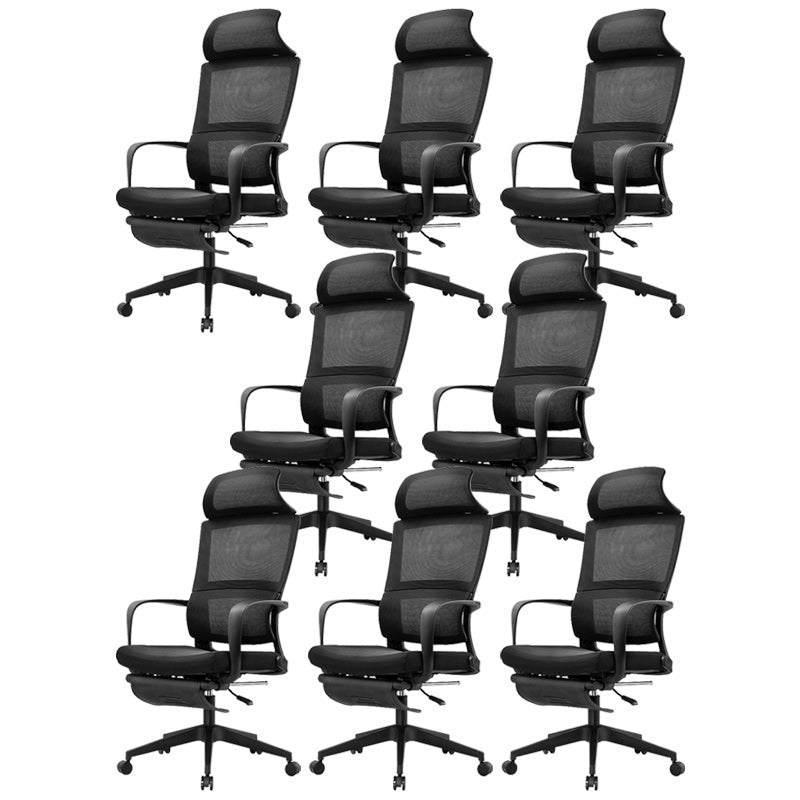 Contemporary Arm Chair Fixed Arms Adjustable Seat Height Swivel Office Chair Footrest 8 Piece Set Clearhalo 'furn' 'furn_office_chair' 'Furniture' 'Office Chairs' 'Office Furniture' 'office_chair' 6212100
