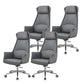 Modern Desk Chair High-Back Leather Computer Chair with Wheels Grey 4 Piece Set Clearhalo 'furn' 'furn_office_chair' 'Furniture' 'Office Chairs' 'Office Furniture' 'office_chair' 6212133