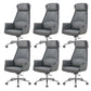 Modern Desk Chair High-Back Leather Computer Chair with Wheels Grey 6 Piece Set Clearhalo 'furn' 'furn_office_chair' 'Furniture' 'Office Chairs' 'Office Furniture' 'office_chair' 6212136