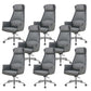 Modern Desk Chair High-Back Leather Computer Chair with Wheels Grey 8 Piece Set Clearhalo 'furn' 'furn_office_chair' 'Furniture' 'Office Chairs' 'Office Furniture' 'office_chair' 6212138