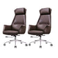Modern Desk Chair High-Back Leather Computer Chair with Wheels Coffee 2 Piece Set Clearhalo 'furn' 'furn_office_chair' 'Furniture' 'Office Chairs' 'Office Furniture' 'office_chair' 6212139