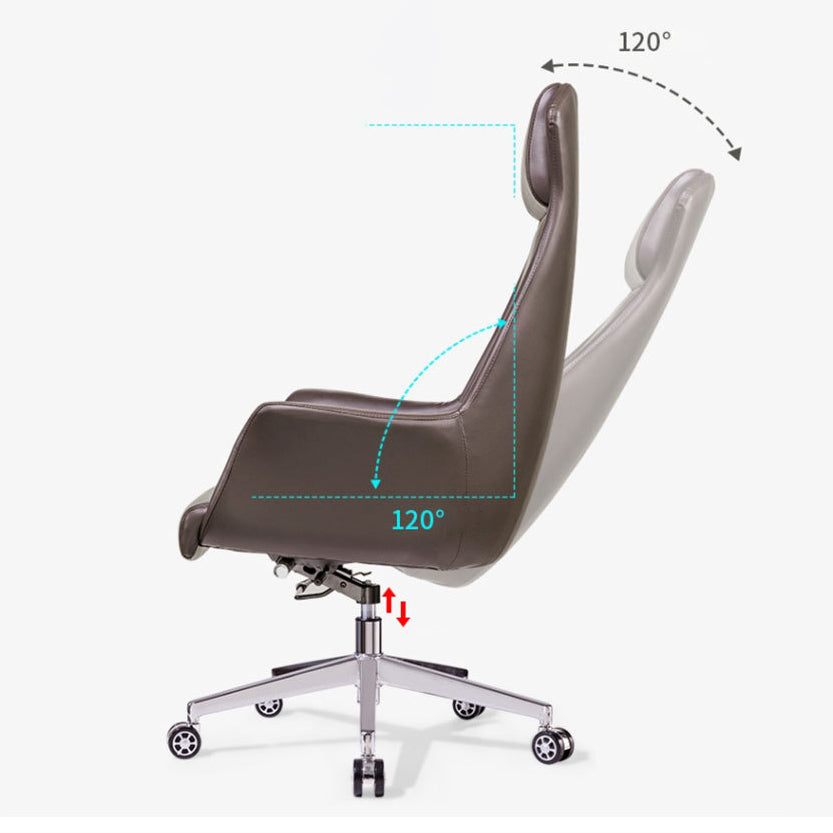 Modern Desk Chair High-Back Leather Computer Chair with Wheels Clearhalo 'furn' 'furn_office_chair' 'Furniture' 'Office Chairs' 'Office Furniture' 'office_chair' 6212142