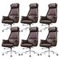 Modern Desk Chair High-Back Leather Computer Chair with Wheels Coffee 6 Piece Set Clearhalo 'furn' 'furn_office_chair' 'Furniture' 'Office Chairs' 'Office Furniture' 'office_chair' 6212143