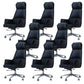 Modern Desk Chair High-Back Leather Computer Chair with Wheels Black 8 Piece Set Clearhalo 'furn' 'furn_office_chair' 'Furniture' 'Office Chairs' 'Office Furniture' 'office_chair' 6212150