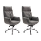 High Back Executive Chair Contemporary Adjustable Managers Chair Grey Genuine Leather 2 Piece Set Clearhalo 'furn' 'furn_office_chair' 'Furniture' 'Office Chairs' 'Office Furniture' 'office_chair' 6212164