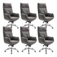 High Back Executive Chair Contemporary Adjustable Managers Chair Grey Genuine Leather 6 Piece Set Clearhalo 'furn' 'furn_office_chair' 'Furniture' 'Office Chairs' 'Office Furniture' 'office_chair' 6212166
