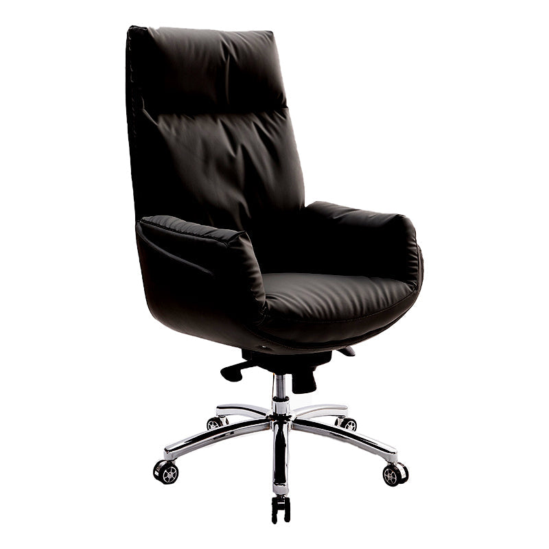 High Back Executive Chair Contemporary Adjustable Managers Chair Black Faux Leather 1 Piece Clearhalo 'furn' 'furn_office_chair' 'Furniture' 'Office Chairs' 'Office Furniture' 'office_chair' 6212168