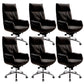 High Back Executive Chair Contemporary Adjustable Managers Chair Black Faux Leather 6 Piece Set Clearhalo 'furn' 'furn_office_chair' 'Furniture' 'Office Chairs' 'Office Furniture' 'office_chair' 6212171