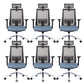 Contemporary Arm Chair Fixed Arms Mid-back Lumbar Support Office Chair
