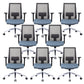 Contemporary Arm Chair Fixed Arms Mid-back Lumbar Support Office Chair