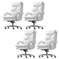 Modern Desk Chair Leather High-Back Computer Chair in Pink/Black/White