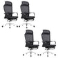 Modern Pillow Included Chair with Wheels High-Back Mesh Desk Chair Black 4 Piece Set Clearhalo 'furn' 'furn_office_chair' 'Furniture' 'Office Chairs' 'Office Furniture' 'office_chair' 6212225