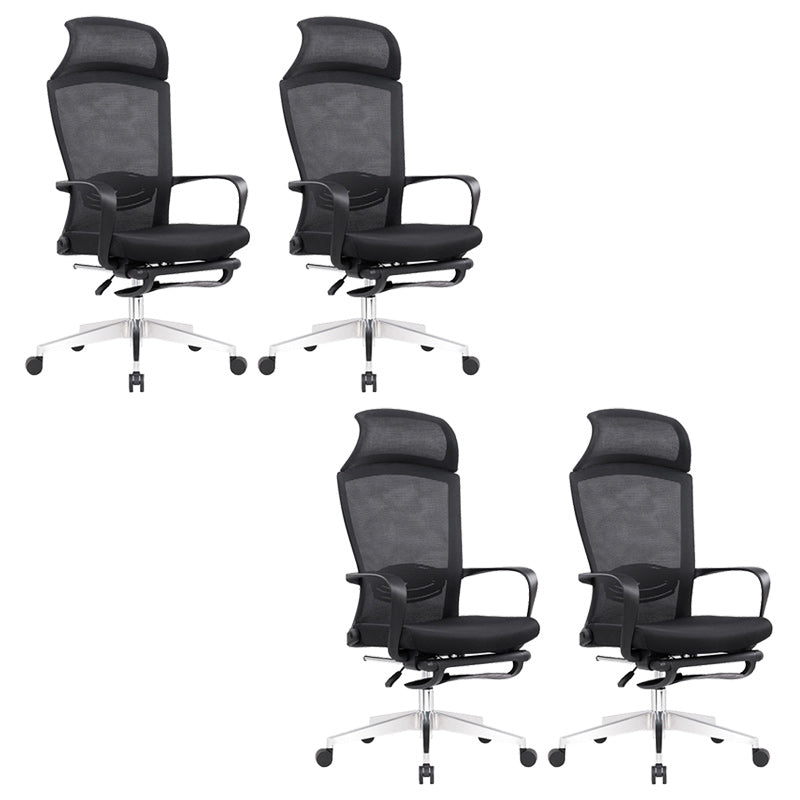 Modern Pillow Included Chair with Wheels High-Back Mesh Desk Chair Black 4 Piece Set Clearhalo 'furn' 'furn_office_chair' 'Furniture' 'Office Chairs' 'Office Furniture' 'office_chair' 6212225