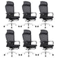 Modern Pillow Included Chair with Wheels High-Back Mesh Desk Chair Black 6 Piece Set Clearhalo 'furn' 'furn_office_chair' 'Furniture' 'Office Chairs' 'Office Furniture' 'office_chair' 6212227