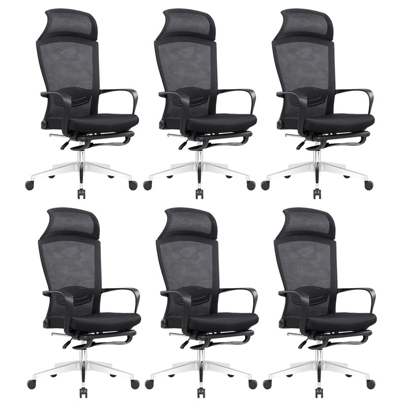 Modern Pillow Included Chair with Wheels High-Back Mesh Desk Chair Black 6 Piece Set Clearhalo 'furn' 'furn_office_chair' 'Furniture' 'Office Chairs' 'Office Furniture' 'office_chair' 6212227