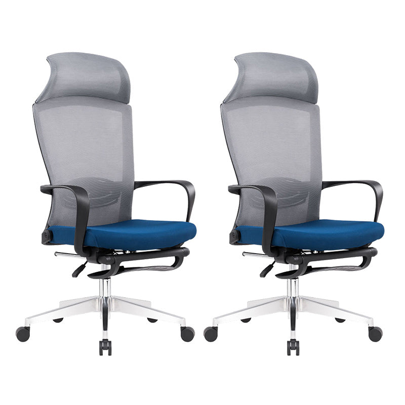 Modern Pillow Included Chair with Wheels High-Back Mesh Desk Chair Blue 2 Piece Set Clearhalo 'furn' 'furn_office_chair' 'Furniture' 'Office Chairs' 'Office Furniture' 'office_chair' 6212234