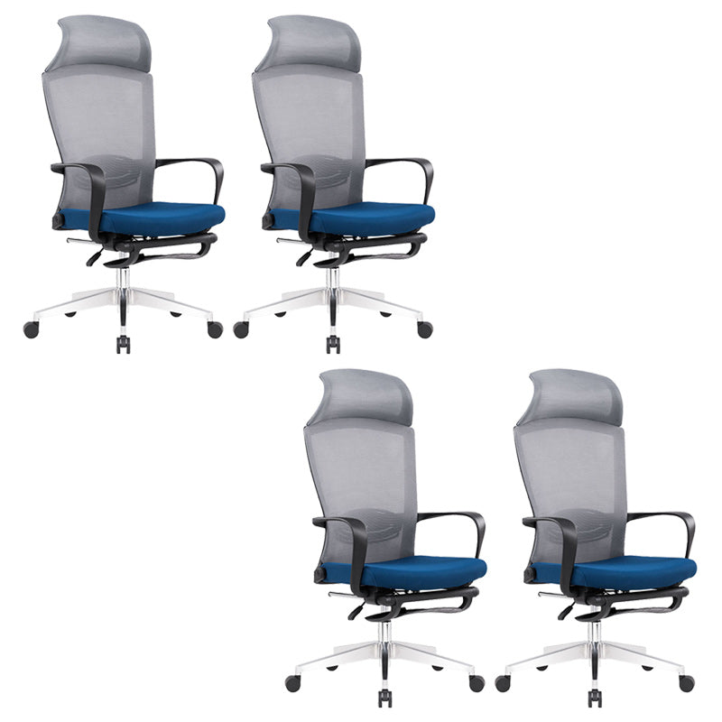 Modern Pillow Included Chair with Wheels High-Back Mesh Desk Chair Blue 4 Piece Set Clearhalo 'furn' 'furn_office_chair' 'Furniture' 'Office Chairs' 'Office Furniture' 'office_chair' 6212235