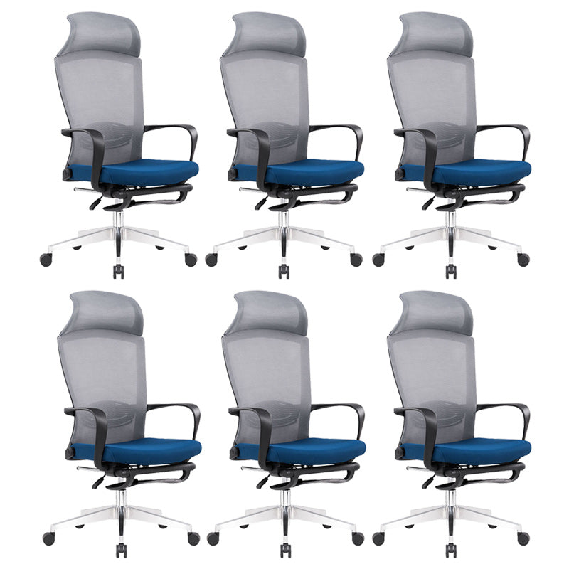 Modern Pillow Included Chair with Wheels High-Back Mesh Desk Chair Blue 6 Piece Set Clearhalo 'furn' 'furn_office_chair' 'Furniture' 'Office Chairs' 'Office Furniture' 'office_chair' 6212238