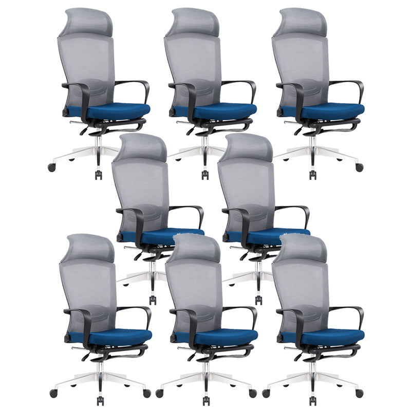 Modern Pillow Included Chair with Wheels High-Back Mesh Desk Chair Blue 8 Piece Set Clearhalo 'furn' 'furn_office_chair' 'Furniture' 'Office Chairs' 'Office Furniture' 'office_chair' 6212240