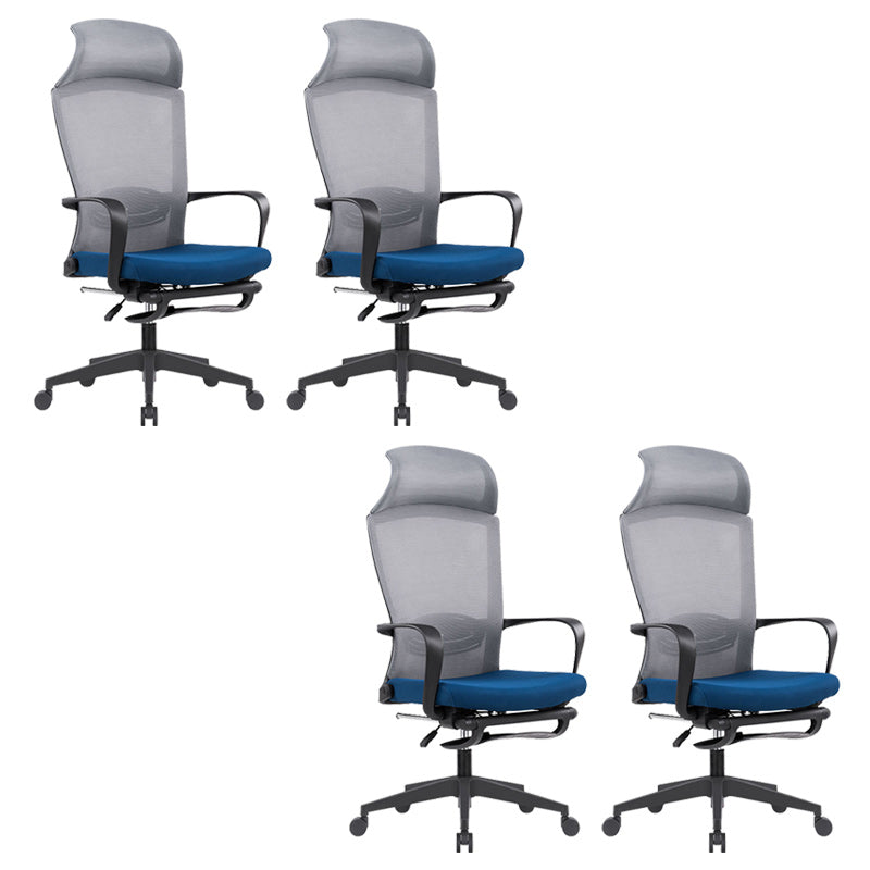 Modern Pillow Included Chair with Wheels High-Back Mesh Desk Chair Lake Blue 4 Piece Set Clearhalo 'furn' 'furn_office_chair' 'Furniture' 'Office Chairs' 'Office Furniture' 'office_chair' 6212245