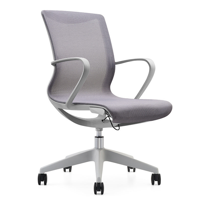 Modern Desk Chair Mesh Office Chair Mid-Back Chair with Wheels Light Gray 1 Piece Clearhalo 'furn' 'furn_office_chair' 'Furniture' 'Office Chairs' 'Office Furniture' 'office_chair' 6212251