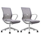 Modern Desk Chair Mesh Office Chair Mid-Back Chair with Wheels Light Gray 2 Piece Set Clearhalo 'furn' 'furn_office_chair' 'Furniture' 'Office Chairs' 'Office Furniture' 'office_chair' 6212252