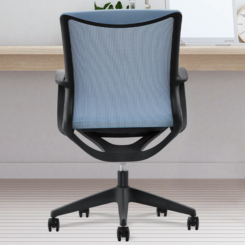 Modern Desk Chair Mesh Office Chair Mid-Back Chair with Wheels Clearhalo 'furn' 'furn_office_chair' 'Furniture' 'Office Chairs' 'Office Furniture' 'office_chair' 6212253