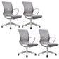 Modern Desk Chair Mesh Office Chair Mid-Back Chair with Wheels Light Gray 4 Piece Set Clearhalo 'furn' 'furn_office_chair' 'Furniture' 'Office Chairs' 'Office Furniture' 'office_chair' 6212254