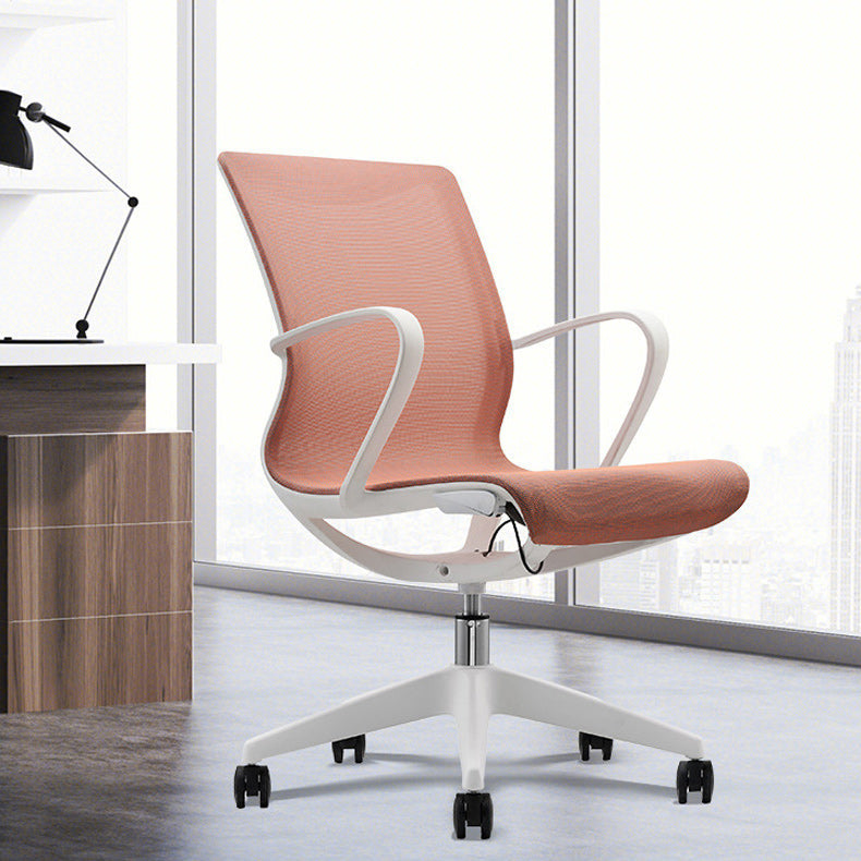 Modern Desk Chair Mesh Office Chair Mid-Back Chair with Wheels Clearhalo 'furn' 'furn_office_chair' 'Furniture' 'Office Chairs' 'Office Furniture' 'office_chair' 6212255