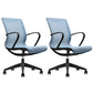 Modern Desk Chair Mesh Office Chair Mid-Back Chair with Wheels Blue 2 Piece Set Clearhalo 'furn' 'furn_office_chair' 'Furniture' 'Office Chairs' 'Office Furniture' 'office_chair' 6212262