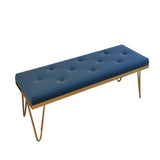 13.65-inch Width Entryway Bench Cushioned Metal Modern Seating Bench Clearhalo 'Benches' 'Chairs & Seating' 'furn' 'furn_benches' 'Furniture' 'Living Room Furniture' 6212298