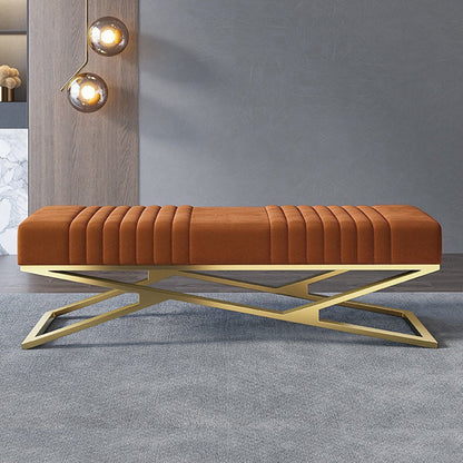 14.82-inch Width Modern Seating Bench Cushioned Metal Bedroom Bench Orange Clearhalo 'Benches' 'Chairs & Seating' 'furn' 'furn_benches' 'Furniture' 'Living Room Furniture' 6212317